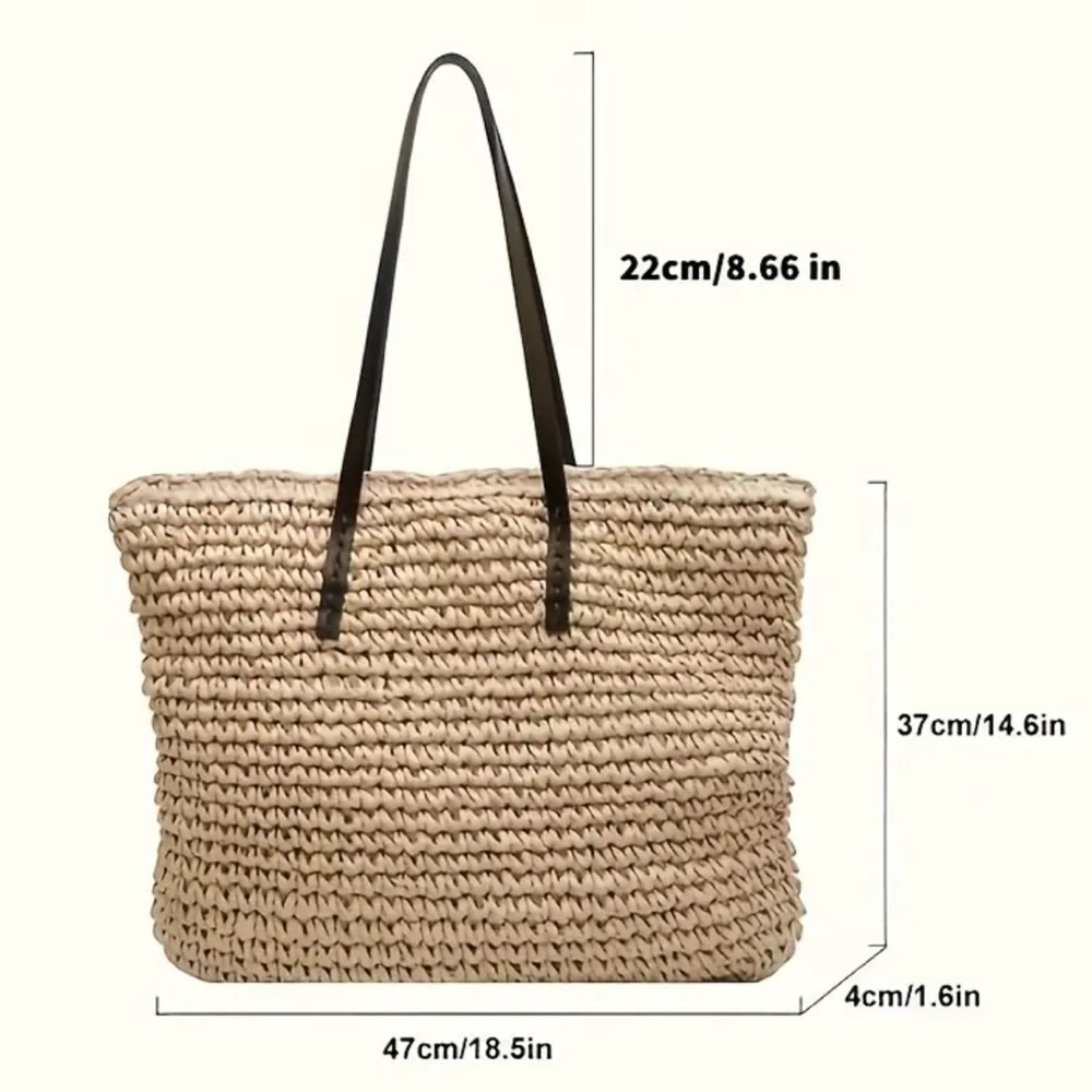 FINAL PRICE ❤️‍🔥 RAFFIA LARGE WOVEN BEACH BAG NWT - Picture 8 of 9